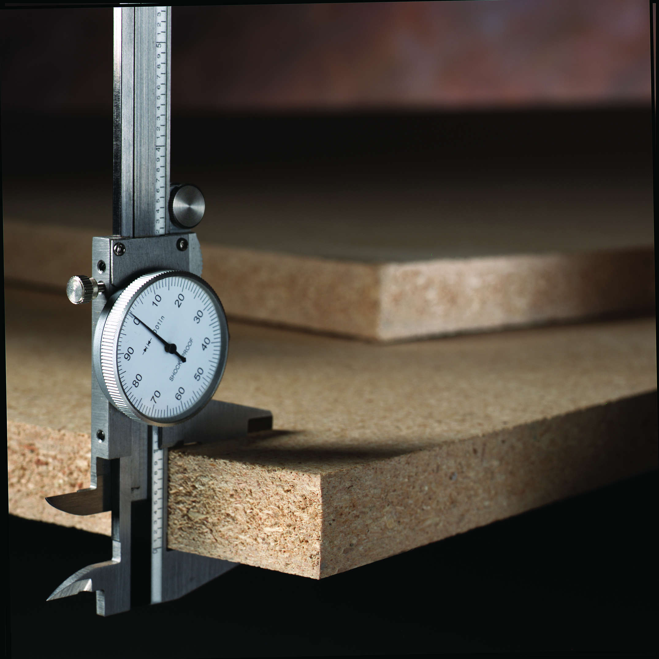 Measuring pine particleboard